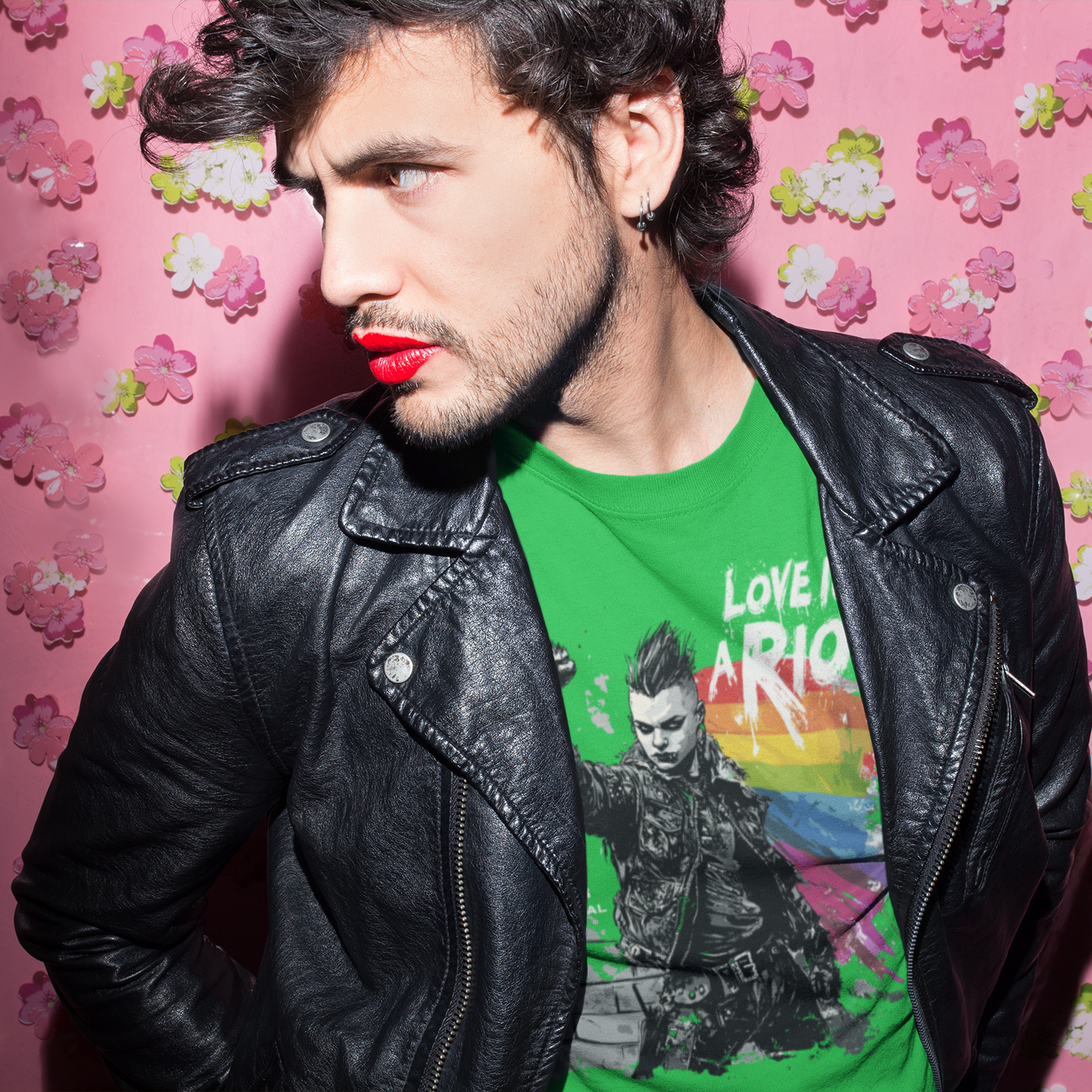 Love Is a Riot – Queer Punk T-Shirt - 2025 Pride (Dark Colors Edition, Bold Rainbow Protest Design)