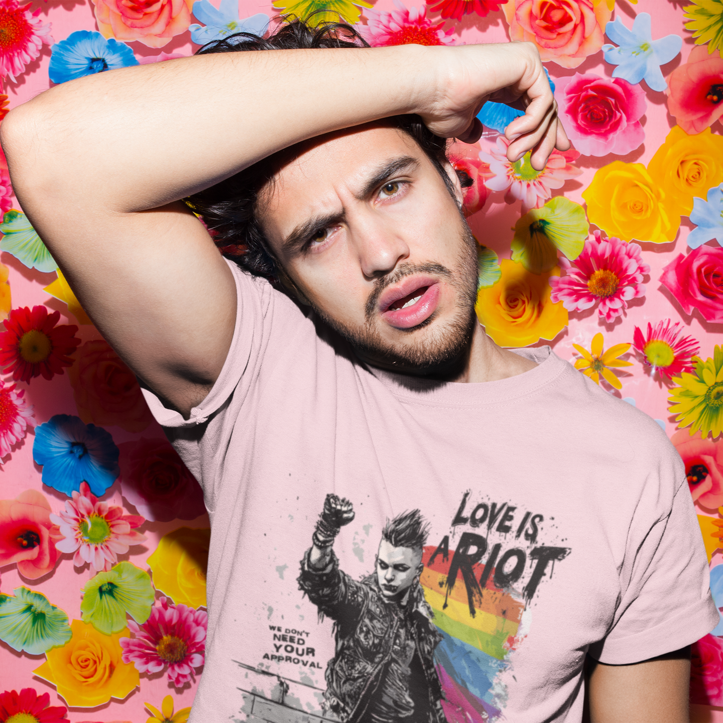 Love Is a Riot – LGBTQ+ 2025 Pride Tee (Light Colors Edition, Soft Cotton Fit)