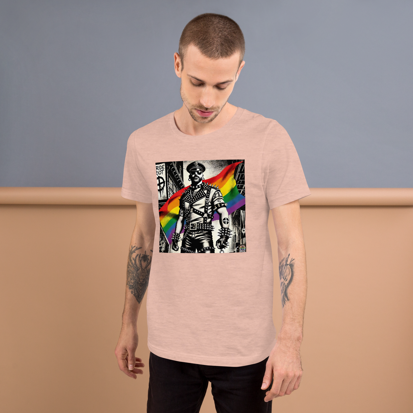 Leather Rebellion Pride Tee | Queer Punk Commander T-Shirt | LGBTQ+ Streetwear Shirt | Pride Riot 2025