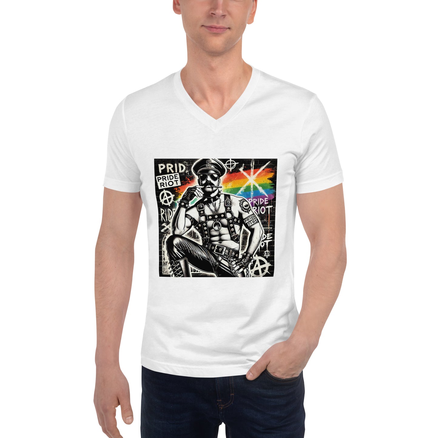 π₯ Pride Riot Official β Leather Daddy V-Neck Tee π₯