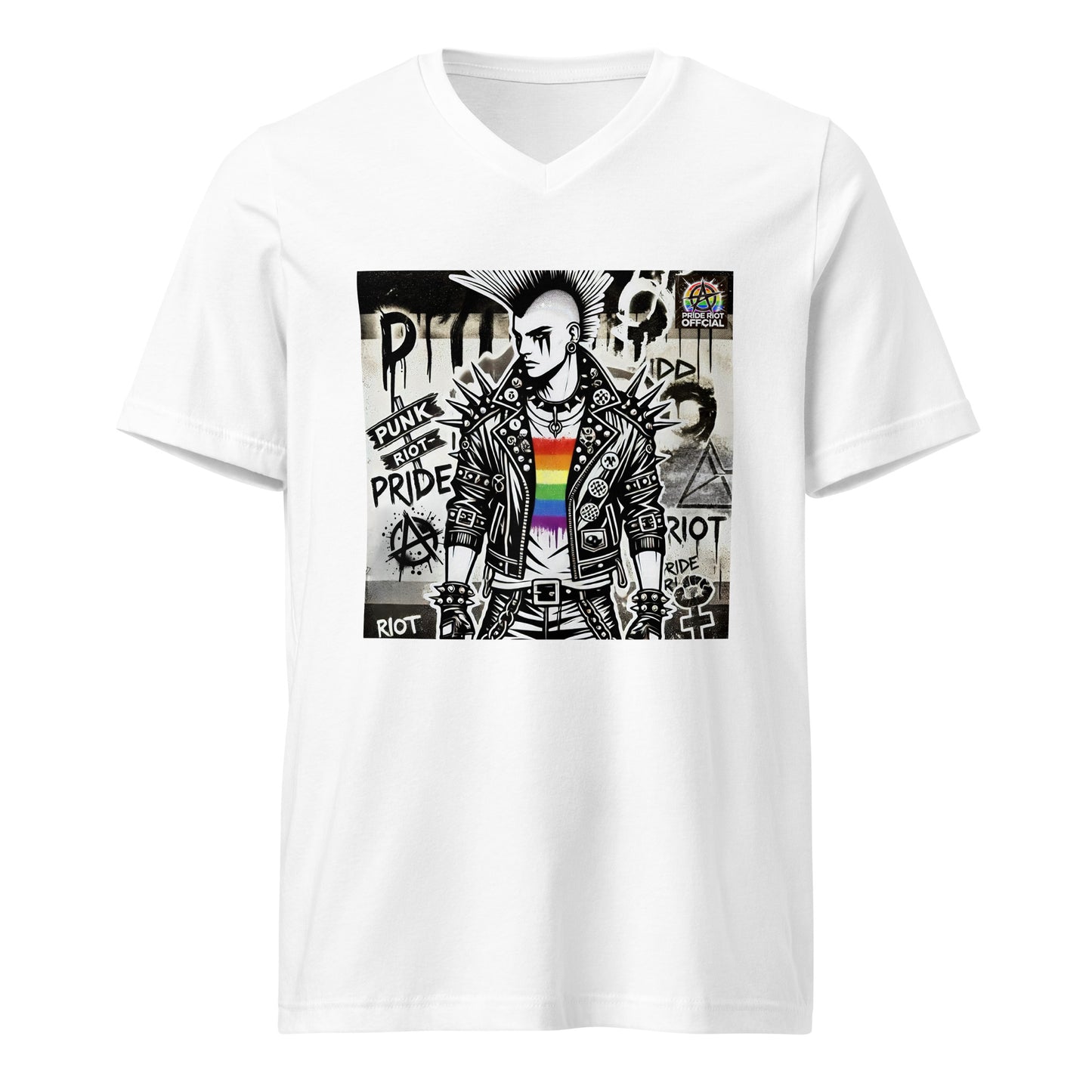π₯ Pride Riot Official β Anarchy Pride Punk V-Neck Tee π₯