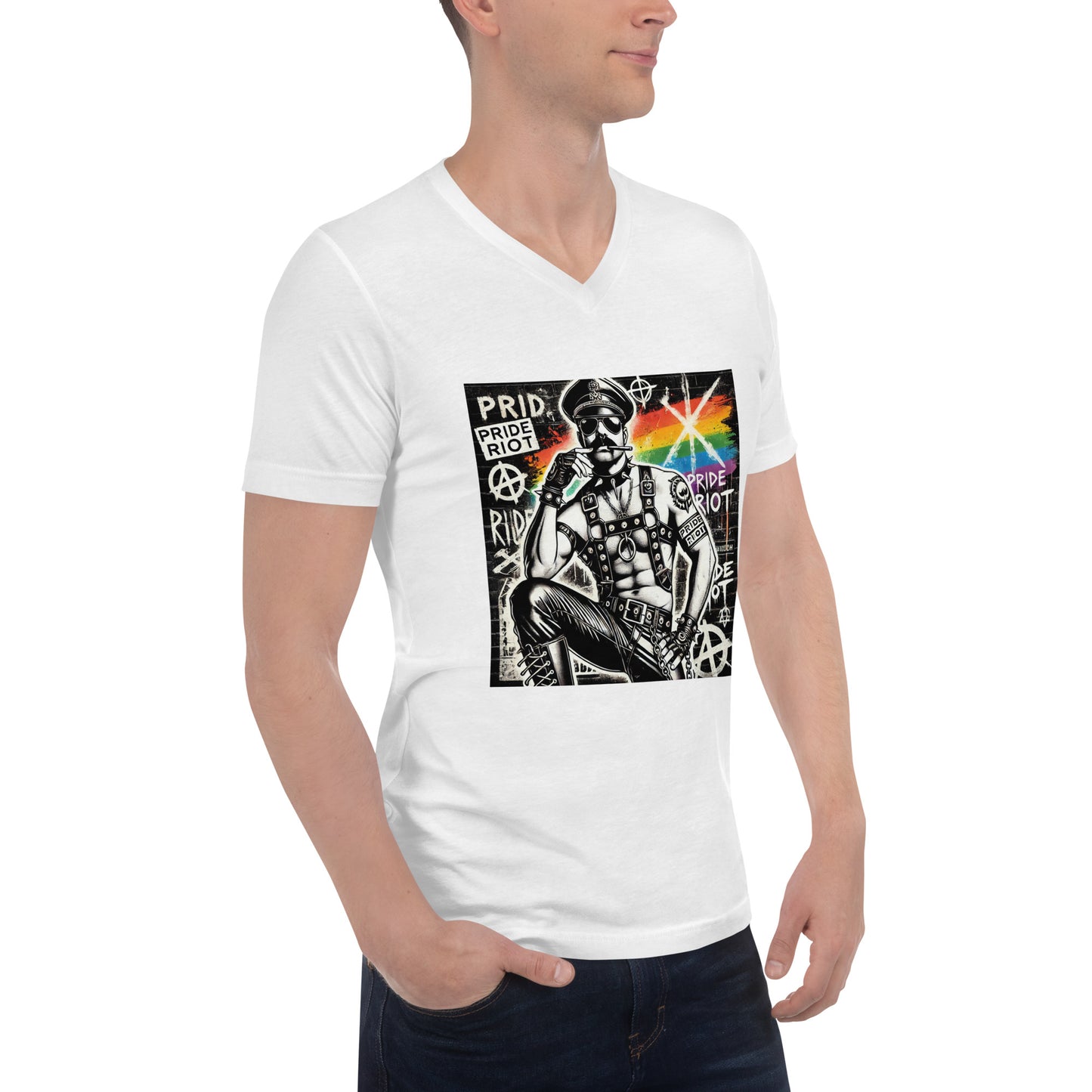 π₯ Pride Riot Official β Leather Daddy V-Neck Tee π₯