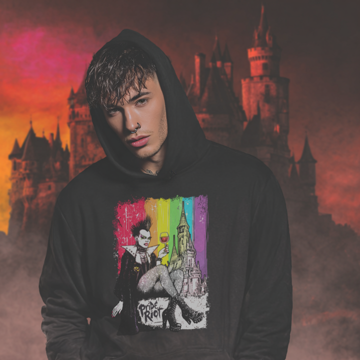 Dracula Hoodie | Queer Vampire Goth Pride Apparel | Pride Riot