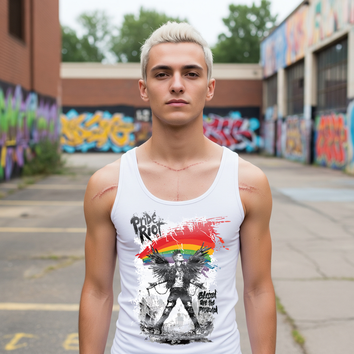 Blessed Rebellion Unisex Tank Top | Pride Riot LGBTQ+ Punk Apparel