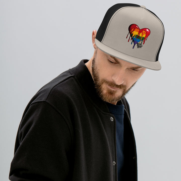 Bleeding Heart Trucker Hat – Light Edition | LGBTQ+ Pastel Pride Snapback Cap for Soft Rebellion & Queer Comfort