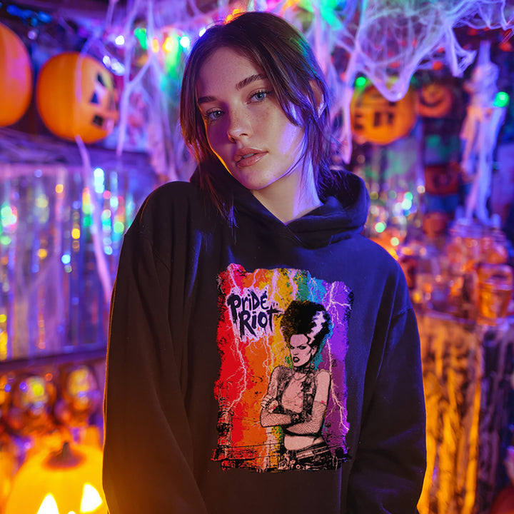 Bride of Frankenstein Hoodie | Queer Punk Horror Pride Apparel | Pride Riot