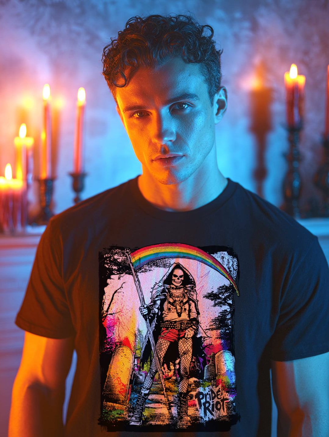 Rainbow Reaper Tee | Queer Goth Punk Pride Shirt | Pride Riot