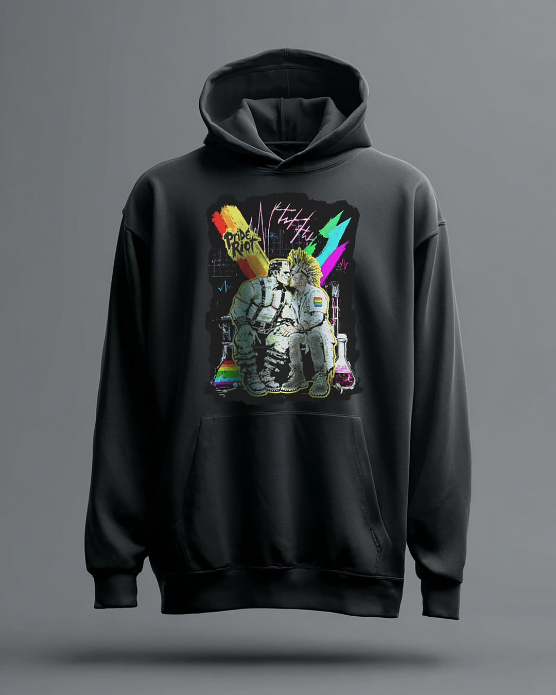 Frankenstein Hoodie | Queer Punk Horror Pride Apparel | Pride Riot