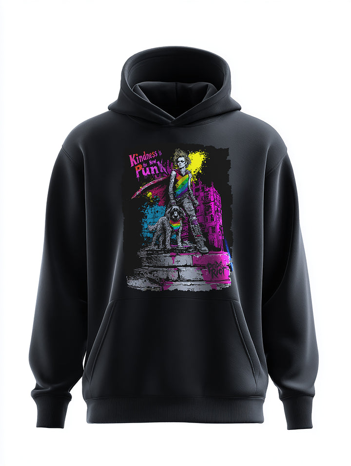 Kindness Is the New Punk Hoodie | Queer Superhero Pride Apparel | Pride Riot