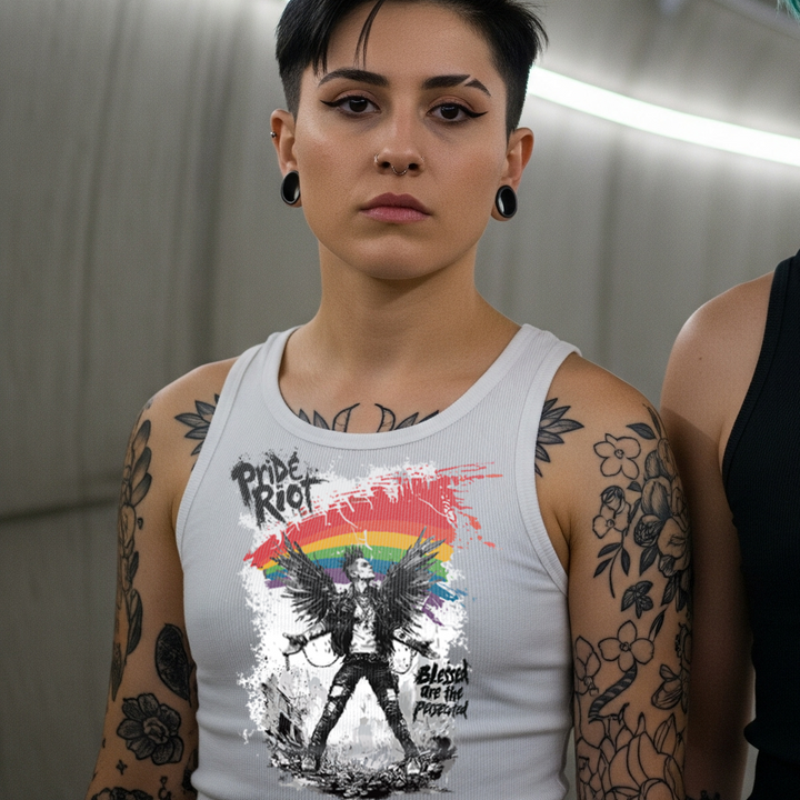 Blessed Rebellion Unisex Tank Top | Pride Riot LGBTQ+ Punk Apparel