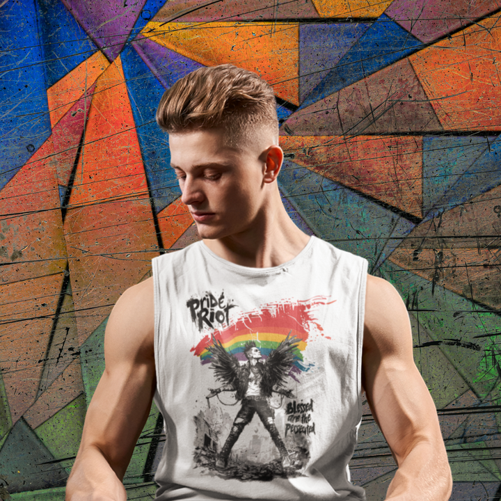 Blessed Rebellion Unisex Muscle Shirt | Pride Riot LGBTQ+ Punk Apparel