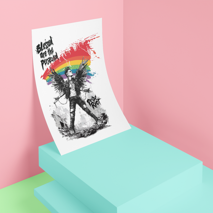 Blessed Are the Persecuted – Queer Punk Angel Poster - LGBTQ+ Wall Art