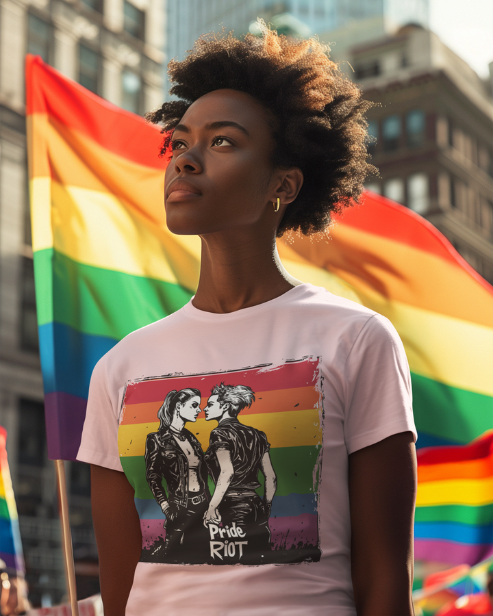 Rebel Lovers Tee – Queer Punk Romance Shirt – LGBTQ+ 2025 Pride Graphic by Pride Riot