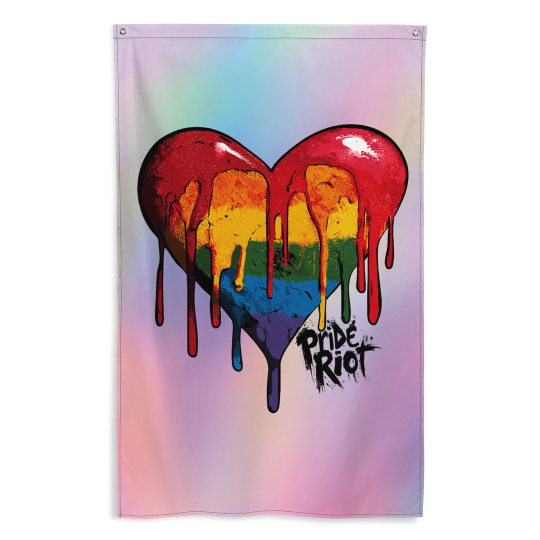 Bleeding Heart Vertical Pride Flag | LGBTQ+ Wall Flag for Queer Home Decor & Statement Space Vibes