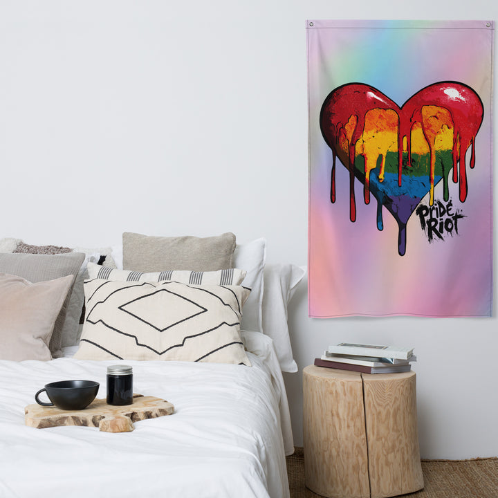Bleeding Heart Vertical Pride Flag | LGBTQ+ Wall Flag for Queer Home Decor & Statement Space Vibes
