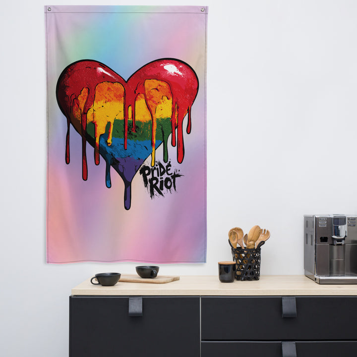 Bleeding Heart Vertical Pride Flag | LGBTQ+ Wall Flag for Queer Home Decor & Statement Space Vibes