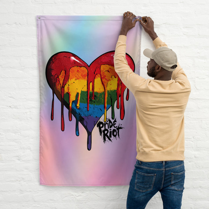 Bleeding Heart Vertical Pride Flag | LGBTQ+ Wall Flag for Queer Home Decor & Statement Space Vibes