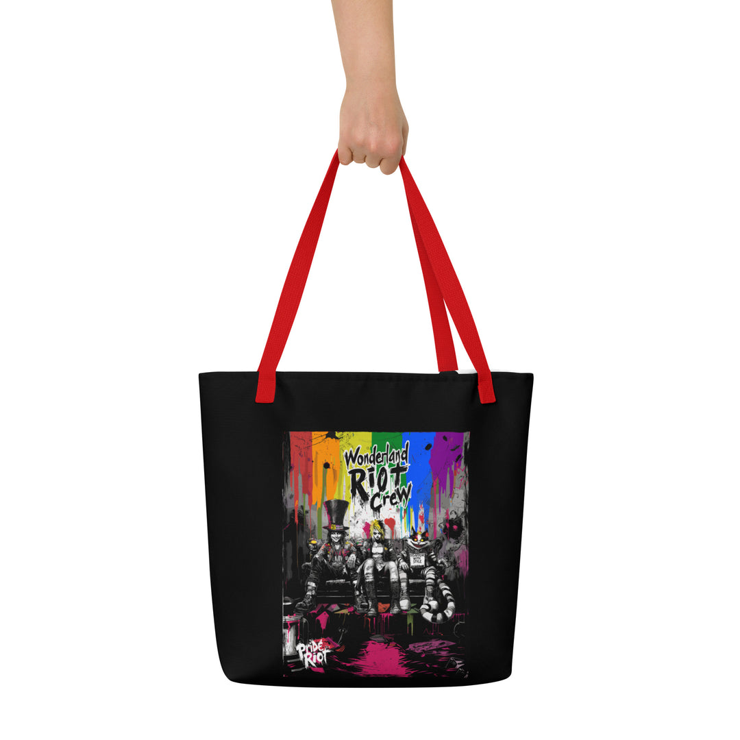 Alice in Rebellion – Punk Wonderland Tote Bag | Queer Chaos, Hand-Carried