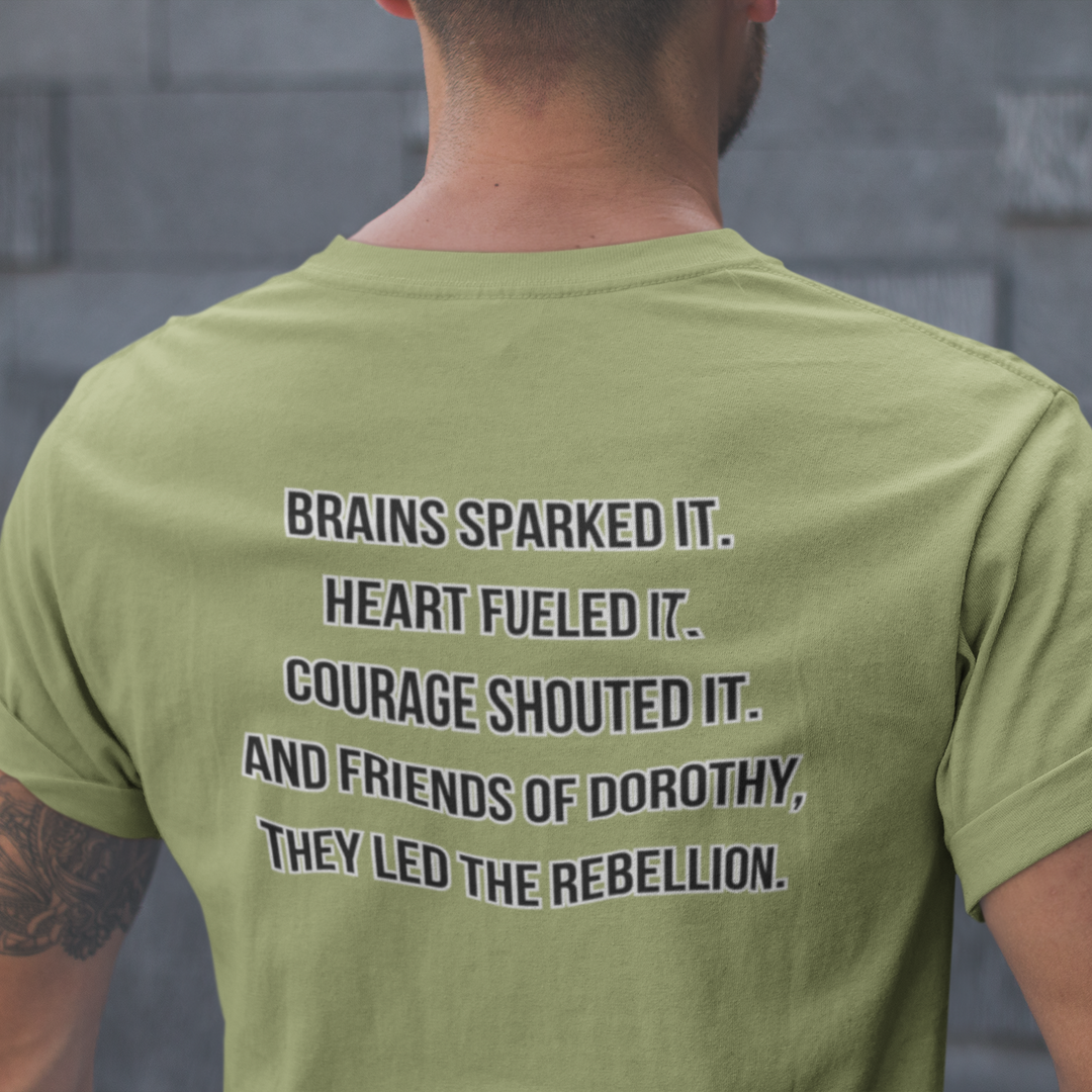 “Friends of Dorothy Led the Rebellion” Tee – Wizard of Oz Exclusive - Pride Riot 2025 Oz Drop