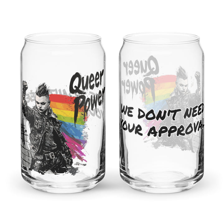 Queer Power Riot Glass – 16oz Can-Shaped Pride Cup