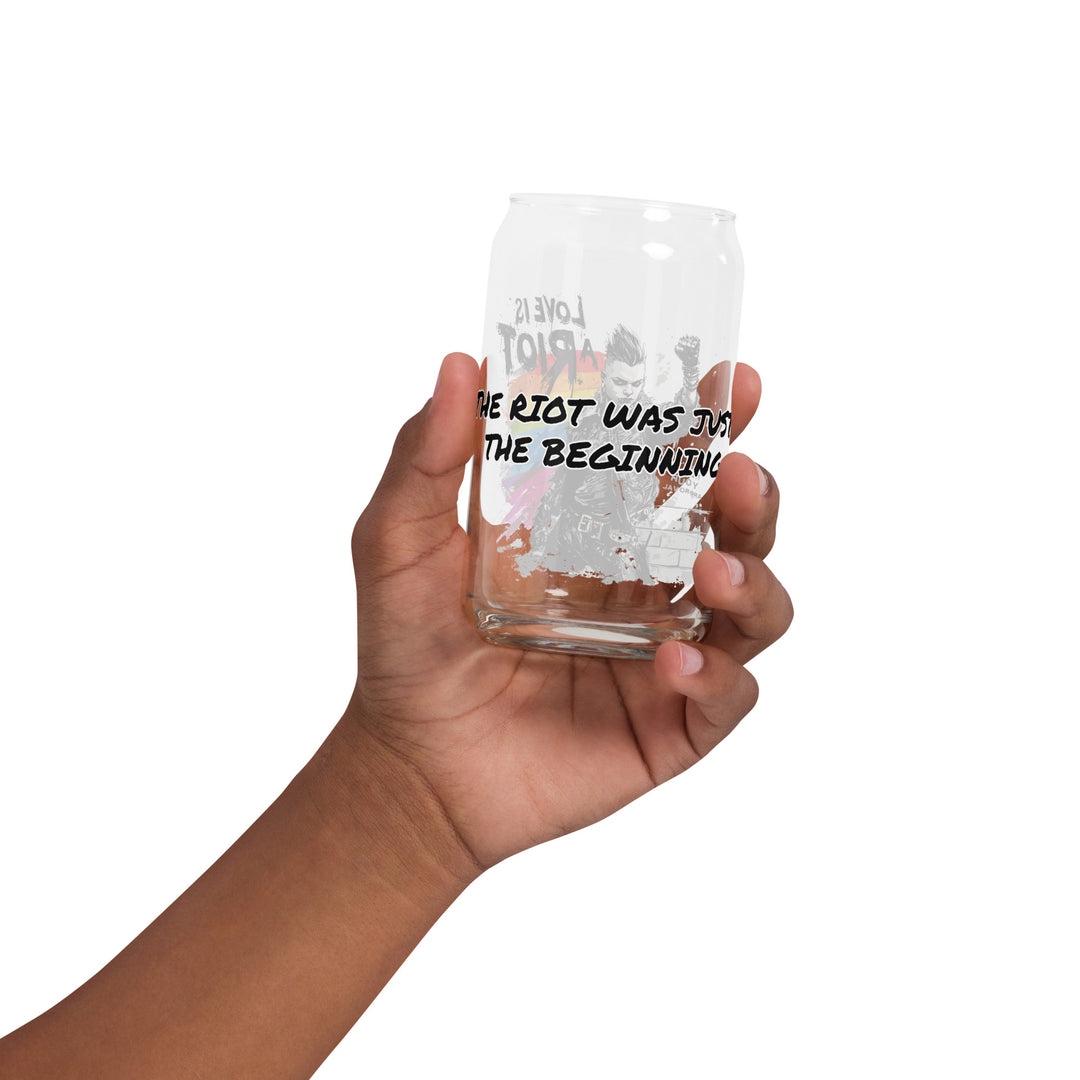 Love Is a Riot – Queer Punk Can Glass (16 oz) | The Riot Was Just the Beginning