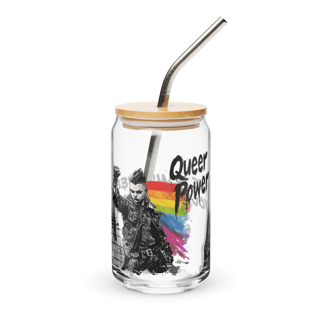 Queer Power Riot Glass – 16oz Can-Shaped Pride Cup