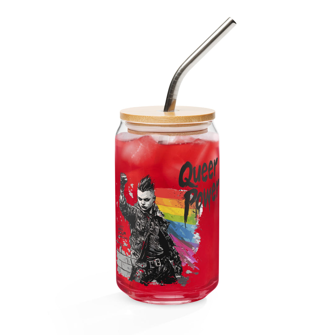 Queer Power Riot Glass – 16oz Can-Shaped Pride Cup