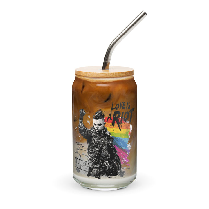 Love Is a Riot – Queer Punk Can Glass (16 oz) | The Riot Was Just the Beginning
