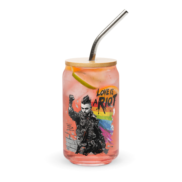 Love Is a Riot – Queer Punk Can Glass (16 oz) | The Riot Was Just the Beginning