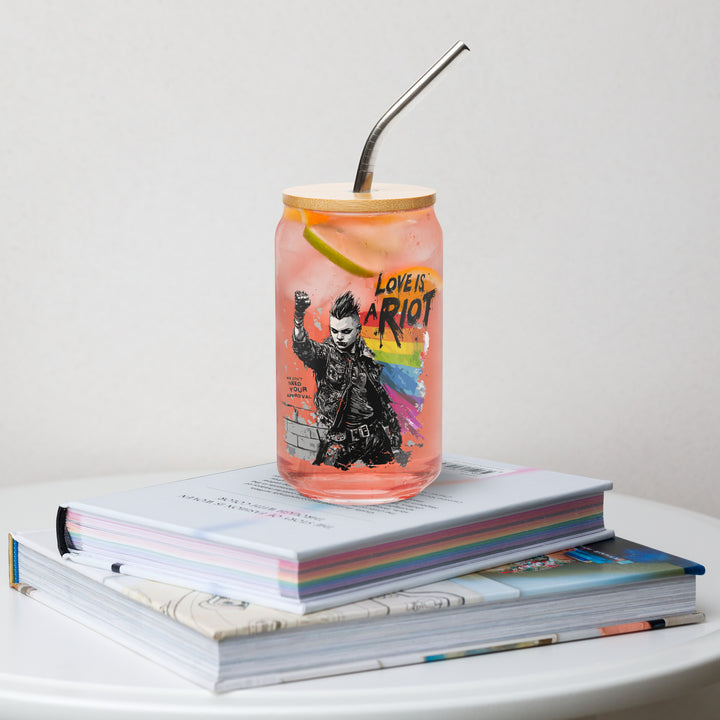 Love Is a Riot – Queer Punk Can Glass (16 oz) | The Riot Was Just the Beginning