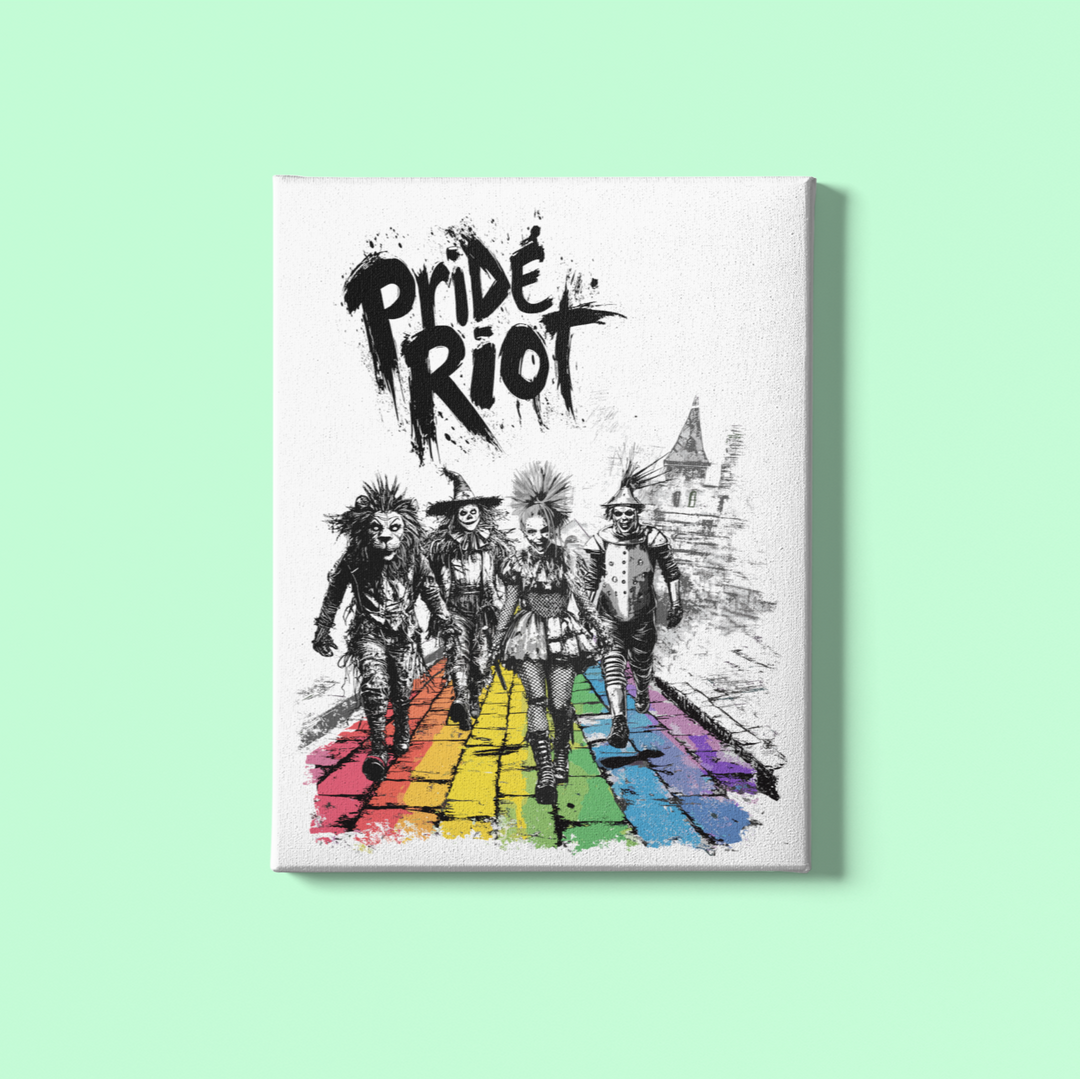 Pride Riot Canvas – Wizard of Oz Punk Art Print (Rainbow Brick Road Drop)