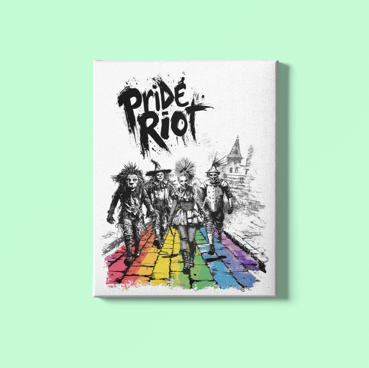Pride Riot Canvas – Wizard of Oz Punk Art Print (Rainbow Brick Road Drop)