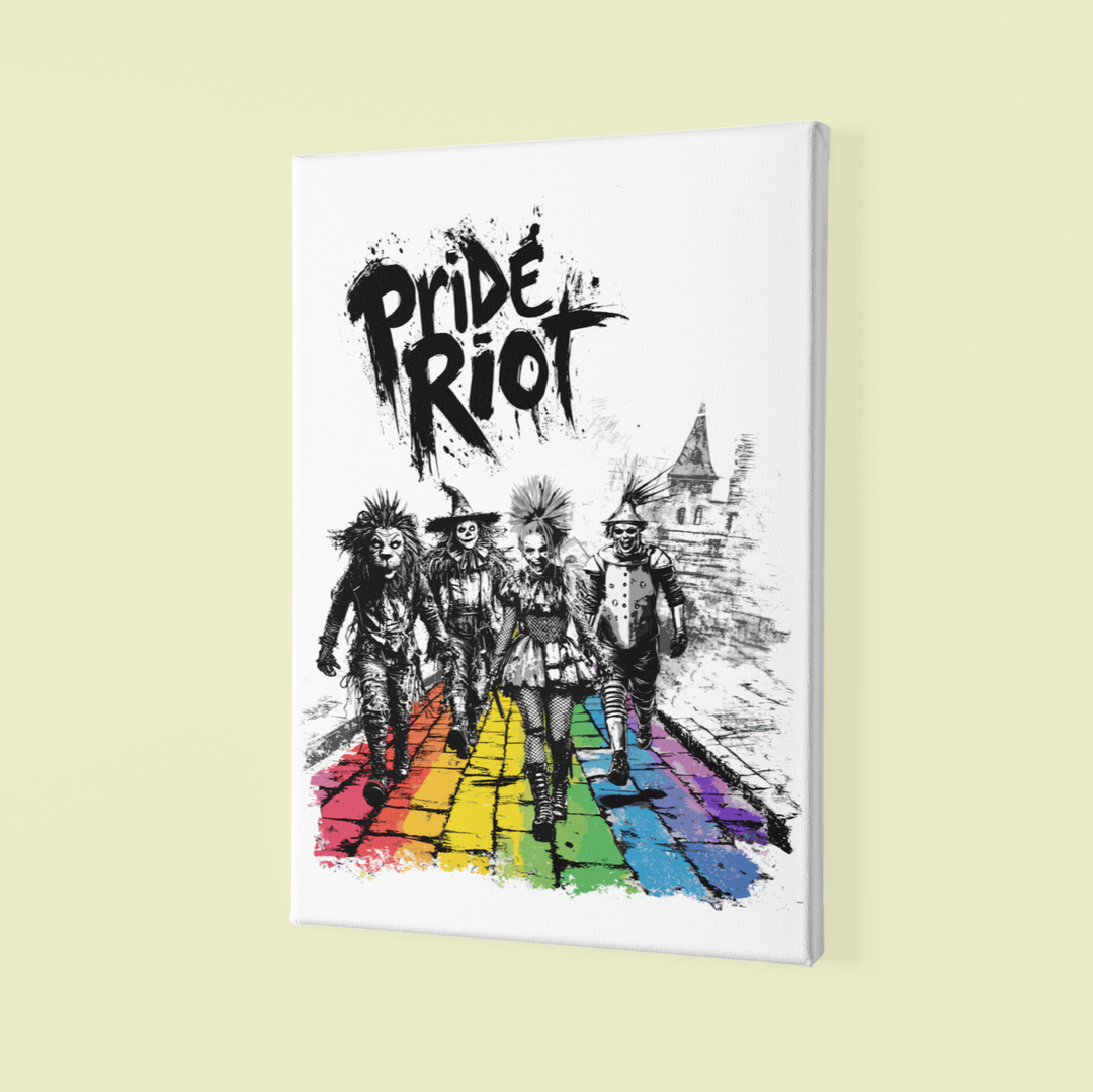 Pride Riot Canvas – Wizard of Oz Punk Art Print (Rainbow Brick Road Drop)