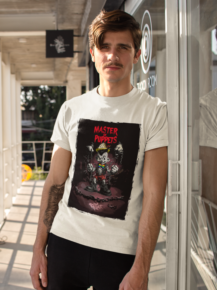 Master of Puppets Punk Pinocchio T-Shirt – Queer Punk Rebel Graphic Tee | Anti-Establishment Pride Shirt | Riotwear Streetwear