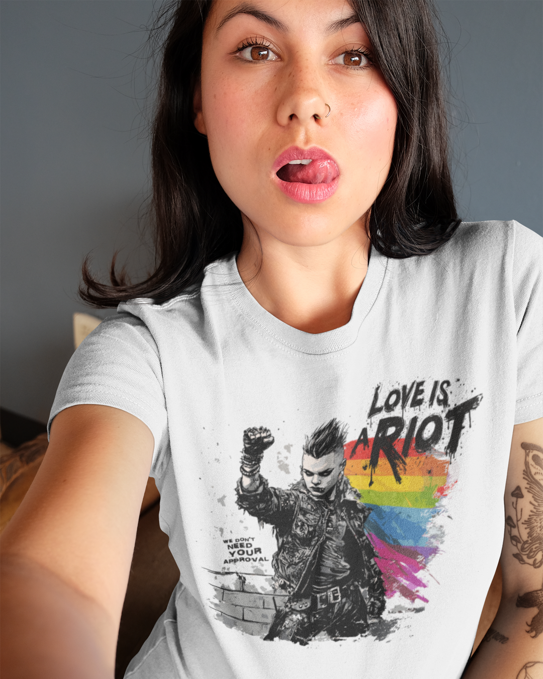 Love Is a Riot – LGBTQ+ 2025 Pride Tee (Light Colors Edition, Soft Cotton Fit)