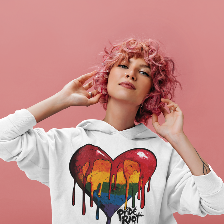 Bleeding Heart Hoodie – Light Edition | LGBTQ+ Pride Unisex Sweatshirt for Queer Comfort & Soft Rebellion