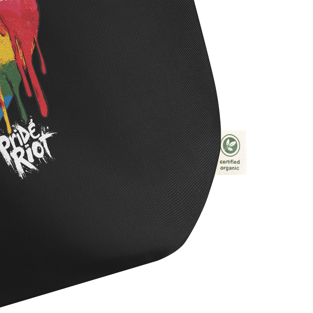 Bleeding Heart Organic Tote Bag – Dark Edition | LGBTQ+ Large Black Pride Tote for Everyday Rebellion