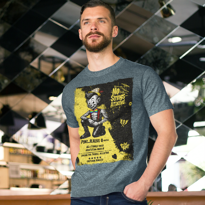 No Strings Attached – Queer Pinocchio Punk T-Shirt | LGBTQ Pride Streetwear by Pride Riot