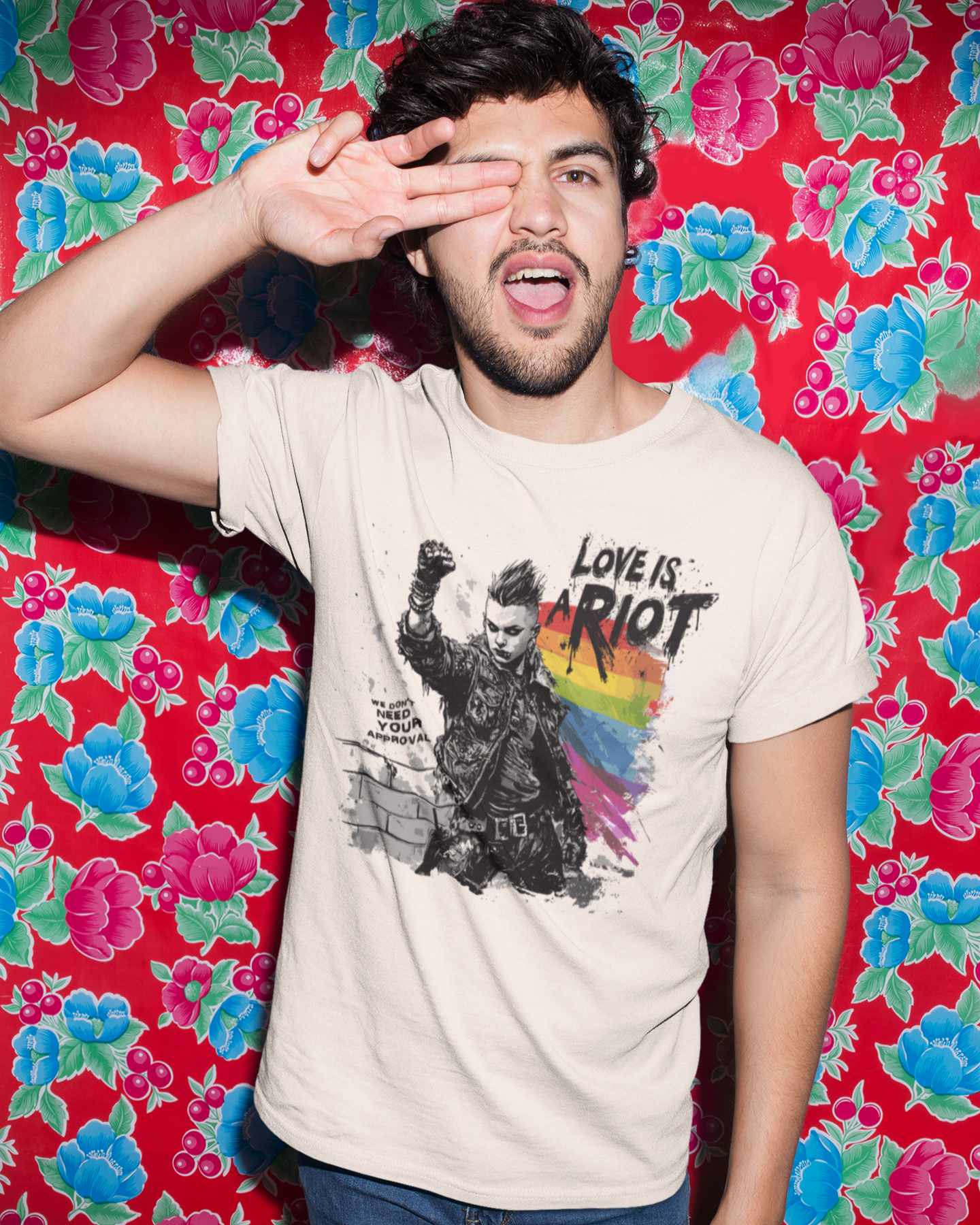 Love Is a Riot – LGBTQ+ 2025 Pride Tee (Light Colors Edition, Soft Cotton Fit)