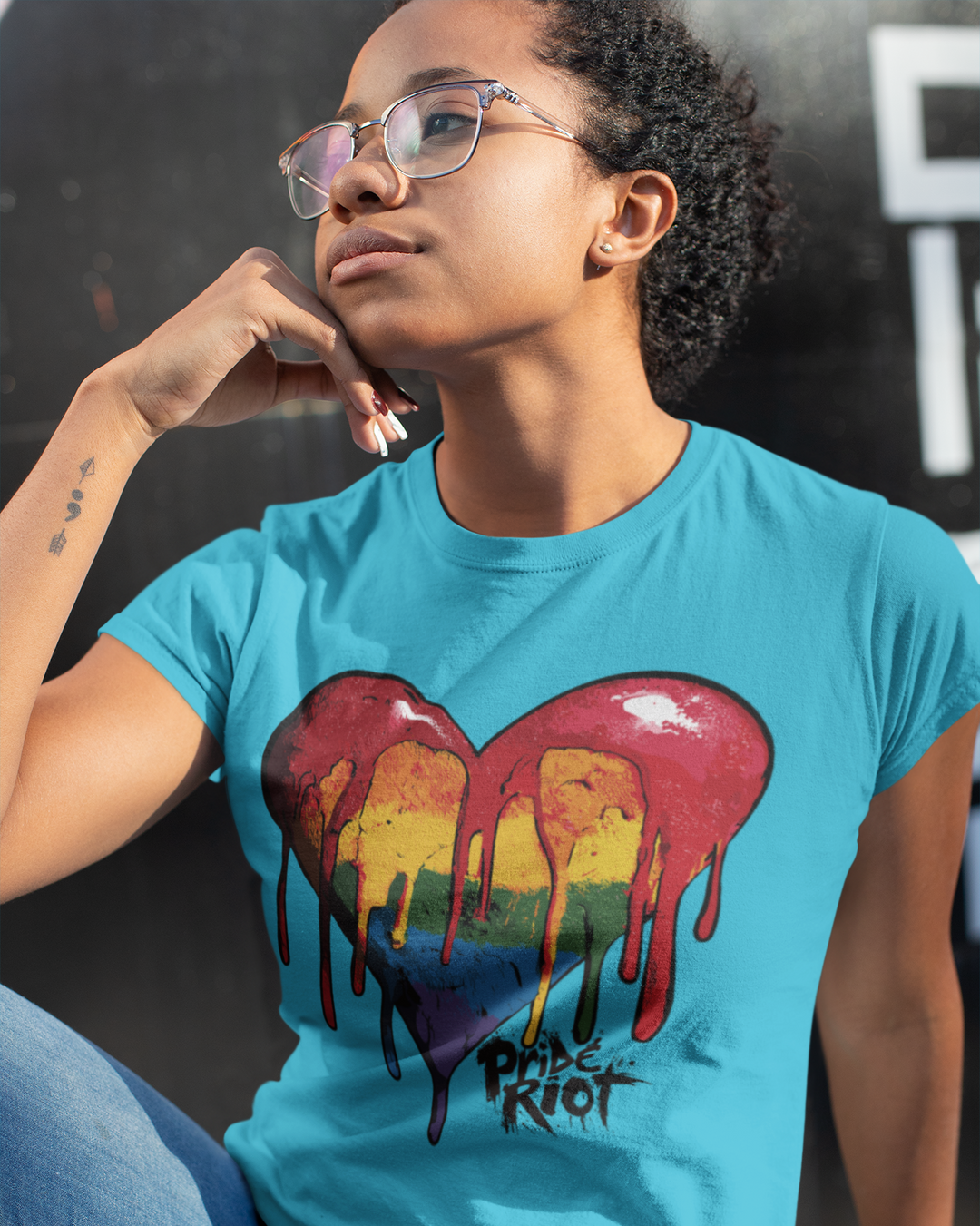 Bleeding Heart Pride Tee – Light Edition – LGBTQ+ Dripping Rainbow Heart Shirt | Unisex Fit