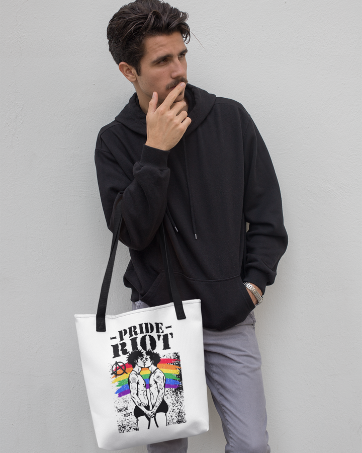 Pride Riot Tote – Queer Rebels Kissing Punk Streetwear Bag