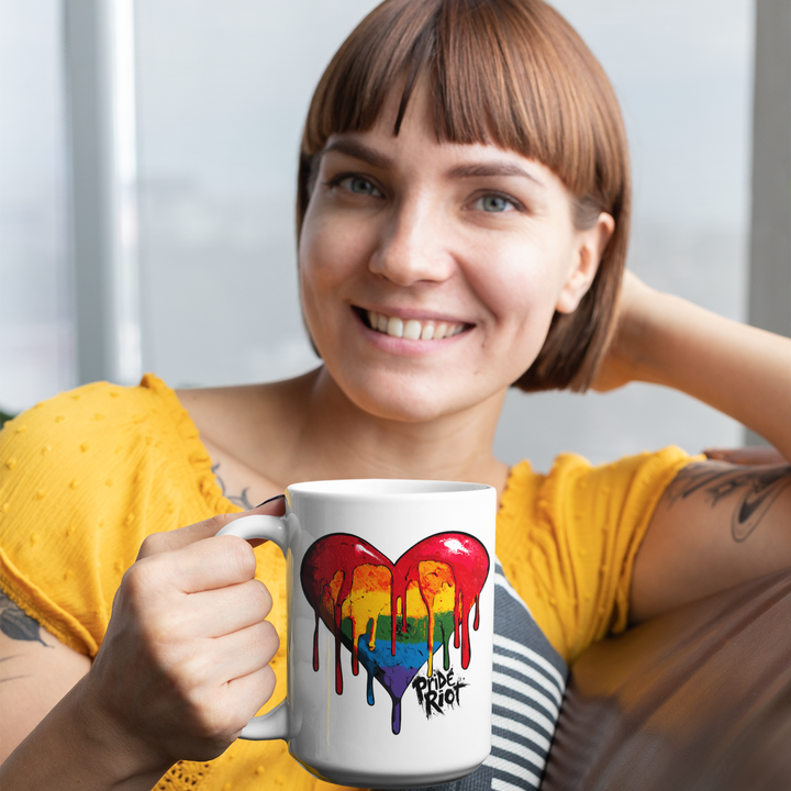 Bleeding Heart Pride Mug | LGBTQ+ “I’m Queer – Deal With It” Ceramic Mug