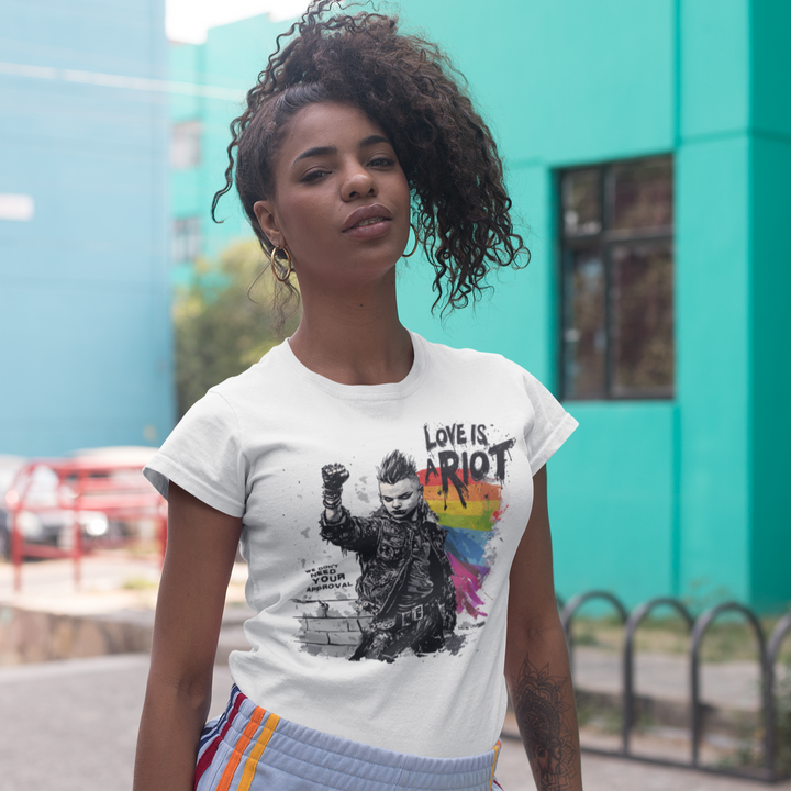 Love Is a Riot – LGBTQ+ 2025 Pride Tee (Light Colors Edition, Soft Cotton Fit)