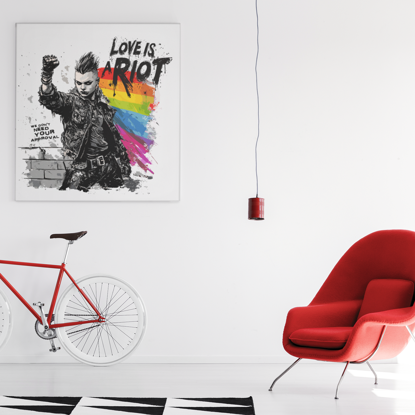 Love Is a Riot – Square Canvas Print (Queer Punk Wall Art)
