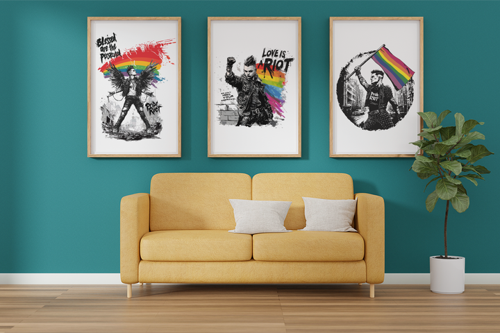 Framed LGBTQ+ Punk Angel Poster – “Blessed Are the Persecuted” Wall Art