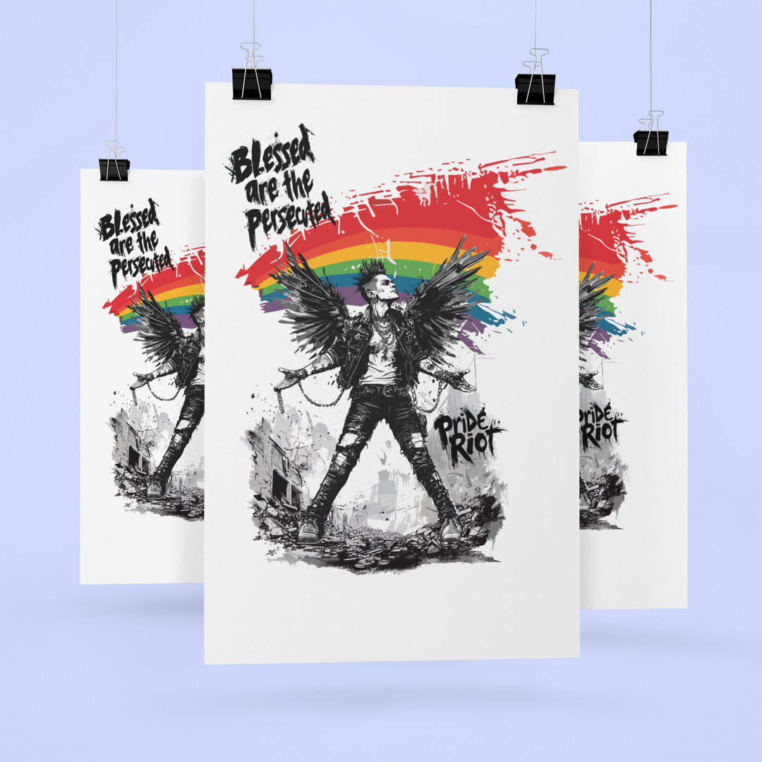 Blessed Are the Persecuted – Queer Punk Angel Poster - LGBTQ+ Wall Art