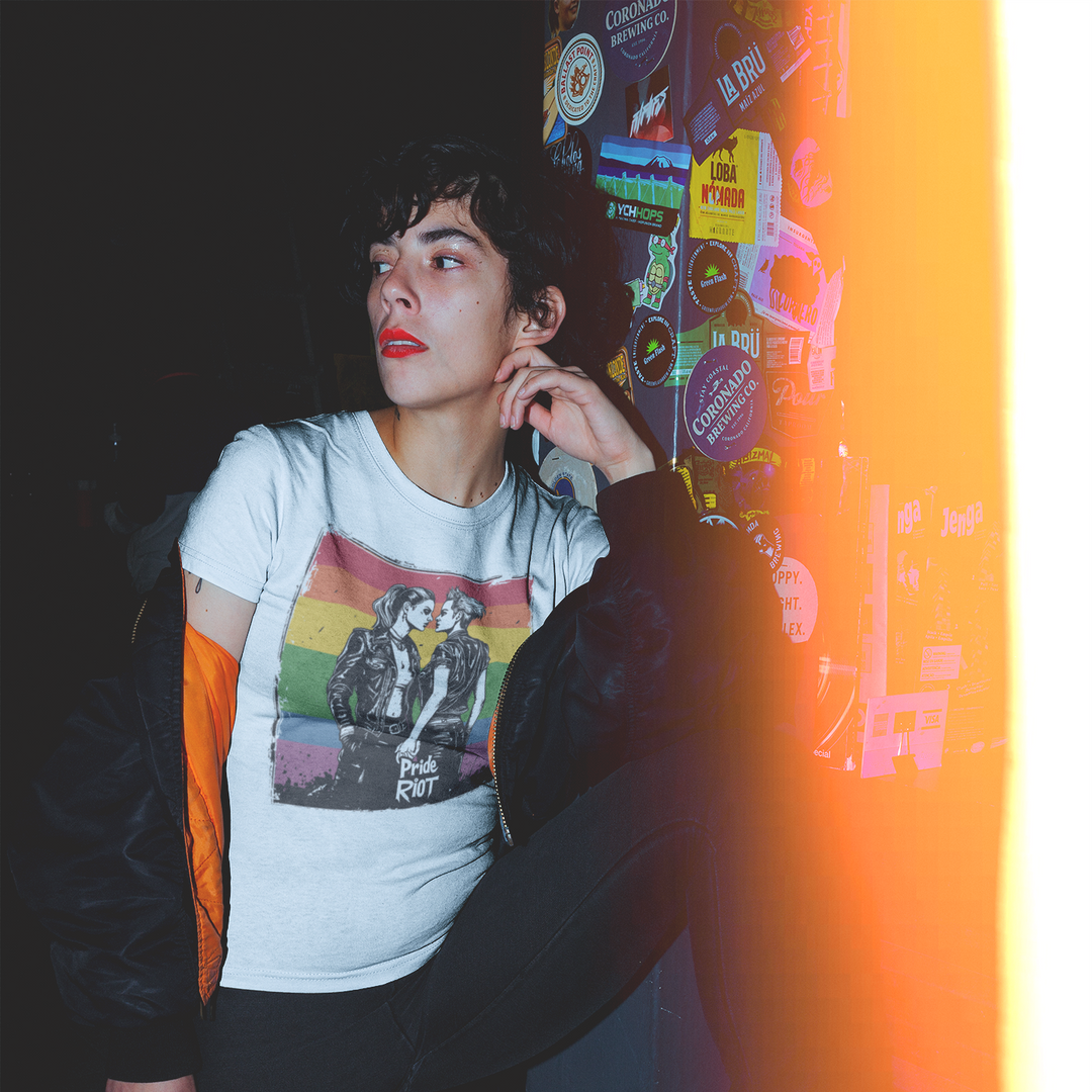 Rebel Lovers Tee – Queer Punk Romance Shirt – LGBTQ+ 2025 Pride Graphic by Pride Riot