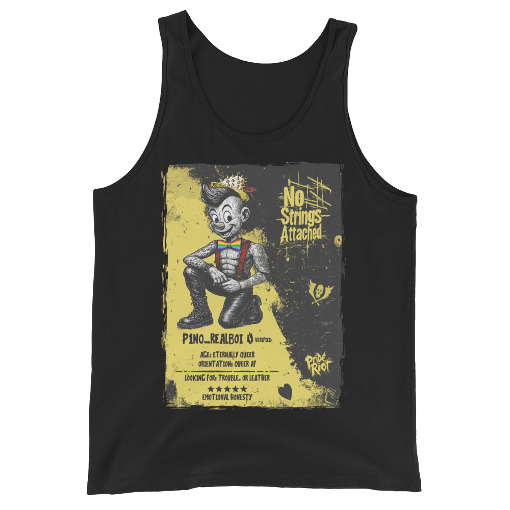 Pinocchio: No Strings Attached tank, black, front