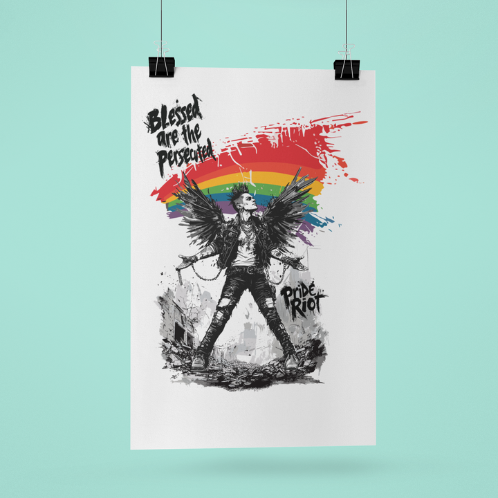 Blessed Are the Persecuted – Queer Punk Angel Poster - LGBTQ+ Wall Art