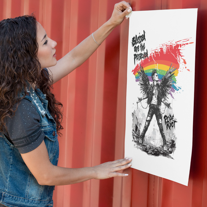 Blessed Are the Persecuted – Queer Punk Angel Poster - LGBTQ+ Wall Art